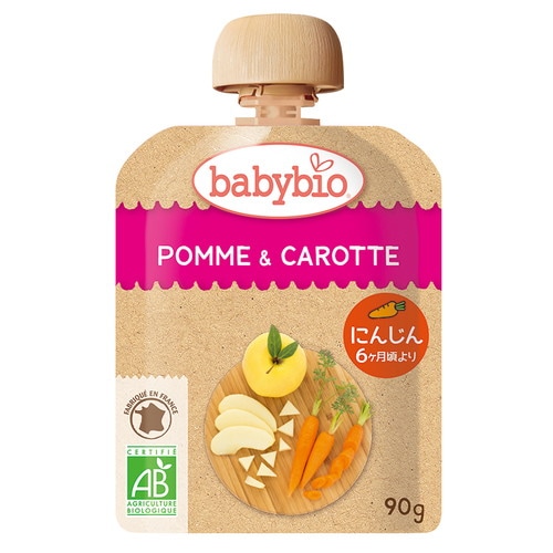 【お買上特典】baby bio 有機ベビースムージー（アップル・キャロット） （90g） 【ミトク】
