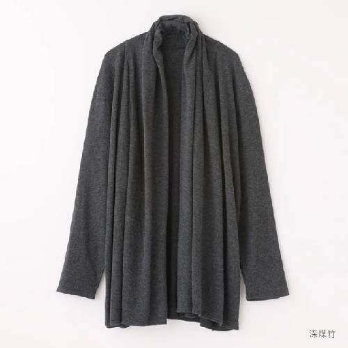 【竹布特典】癒布 2WAYカーディガン 深煤竹（みばいちく） Ｍ～Ｌ 【ナファ生活研究所】