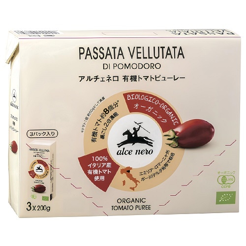 【お買上特典】アルチェネロ 有機トマトピューレー（3パック入り） 600g（200g×3P） 【日仏貿易】