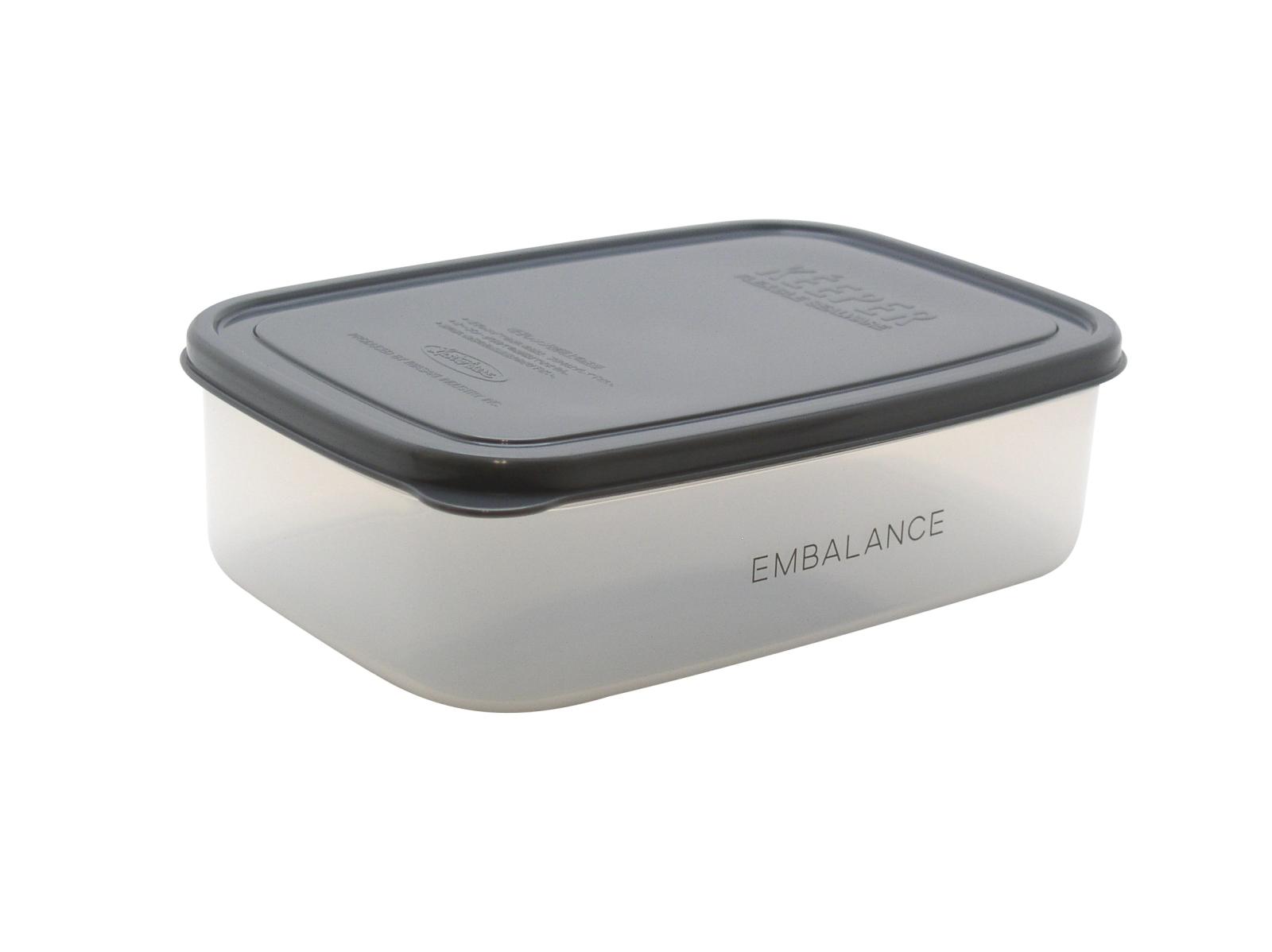 レクタングルコンテナ L（1270ml） グレー 【エンバランス】 EMBALANCE RECTANGLE CONTAINER 【エンバランス】|キッチン用品|キッチン用品・食器・調理器具