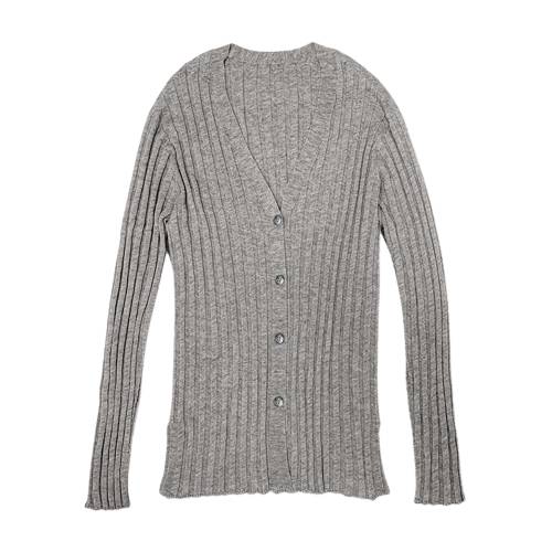 【竹布特典】ヤク ワイドリブカーディガン 杢グレー フリーサイズ 【ナファ生活研究所】