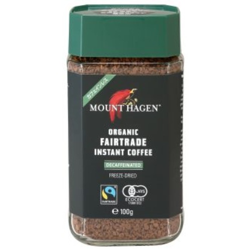 オーガニックフェアトレード カフェインレス インスタントコーヒー （100g） 【マウントハーゲン】