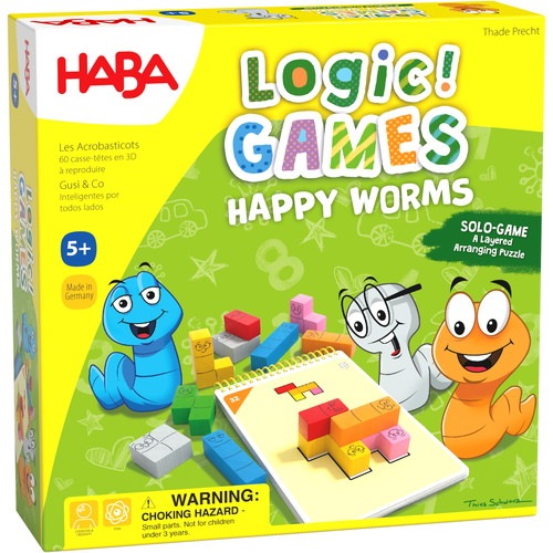 ロジックゲーム・ハッピーワーム（HA6815）【ハバ/HABA】※キャンセル不可|ブラザ−ジョルダン社のおもちゃ|知育玩具