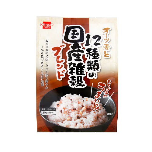 オーツ麦と12種類の国産雑穀ブレンド 160g（20g×8包） 【健康フーズ】|米・小麦・シリアル|自然食品・厳選食品