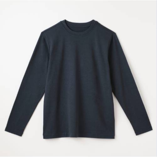 【竹布特典】メンズ長袖Tシャツ ブラックブルー L 【ナファ生活研究所】