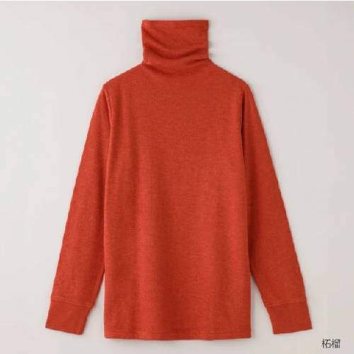 【竹布特典】癒布（ゆふ）長袖ボトルネック 柘榴（ざくろ） M～L 【ナファ生活研究所】