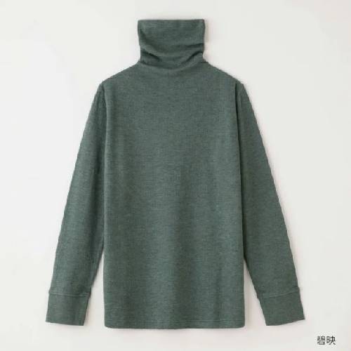 【竹布特典】癒布（ゆふ）長袖ボトルネック 碧映（あおば） M～L 【ナファ生活研究所】