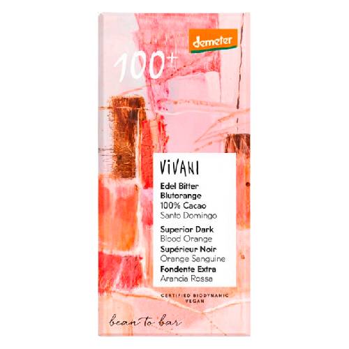 【お買上特典】ViVANIオーガニックエキストラダークチョコレート100% with ブラッドオレンジ （90g） 【ニコウトレーディング】