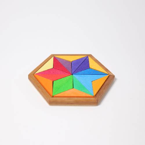 星のヘキサゴン・小 （GM43332） 【グリムス/Grimm's】※キャンセル不可|ブラザ−ジョルダン社のおもちゃ|知育玩具