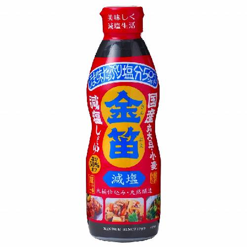 金笛 減塩しょうゆ デラミボトル （450ml） 【笛木醤油】