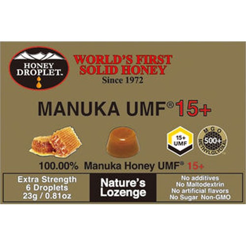 【ゆうパケット対応】ハニードロップレットUMF15+マヌカ 23g （6粒）【ハニージャパン】※賞味期限25年09月03日まで 在庫限り ※返品不可 ※キャンセル不可