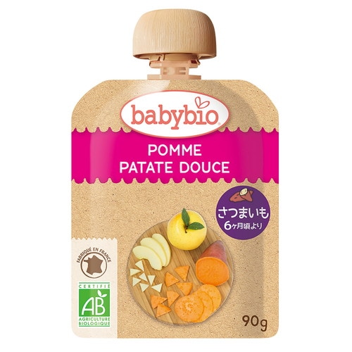 baby bio 有機ベビースムージー（アップル・スイートポテト） （90g） 【ミトク】※賞味期限25年12月16日まで 在庫限り ※返品不可 ※キャンセル不可