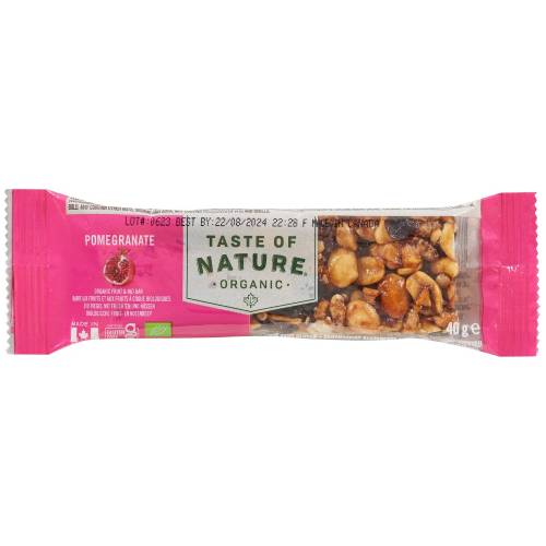 【ゆうパケット対応】オーガニックフルーツ＆ナッツバー・ザクロ 1本 【むそう】※賞味期限25年12月22日まで 在庫限り ※返品不可 ※キャンセル不可