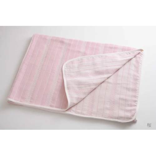 【竹布特典】三重ガーゼケット 鈴風 桜（ピンク） 約140×200cm 【ナファ生活研究所】