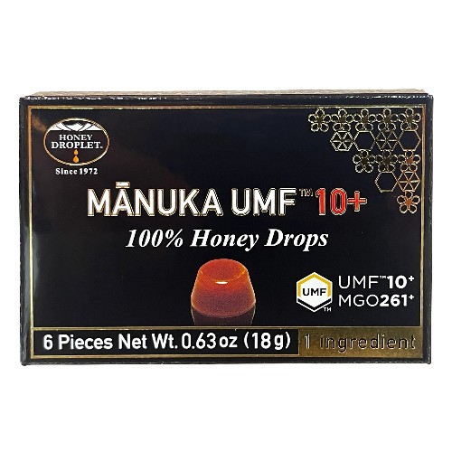 【お買上特典】【ゆうパケット対応可】ハニードロップレットUMF10+ マヌカ 18g（6粒） 【ハニージャパン】