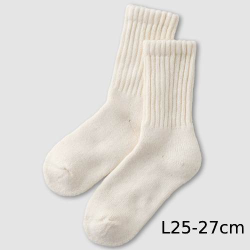 【メーカー直送】ガラ紡のくつろぎ靴下 Lサイズ（No.4802-002）※キャンセル・同梱・代引不可 【益久染織研究所】