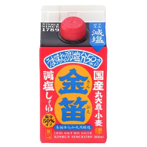 金笛 減塩しょうゆ 紙パック （300ml） 【笛木醤油】