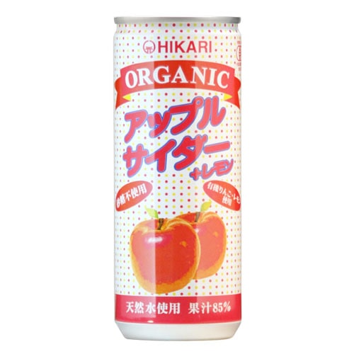 オーガニックアップルサイダー＋レモン （250ml×60缶） 【ヒカリ】※荷物総重量20kg以上で別途料金必要
