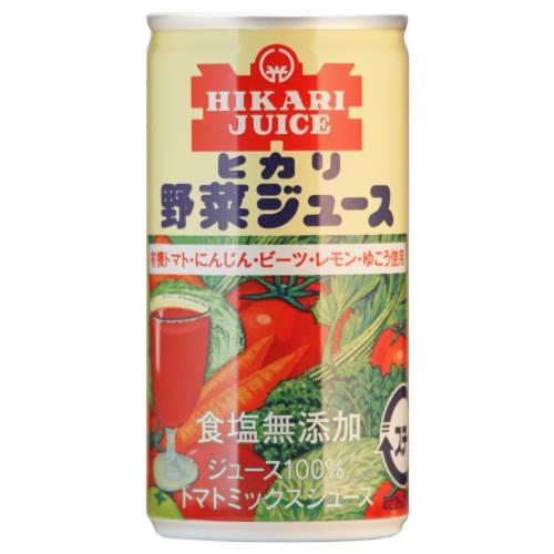 有機野菜使用・野菜ジュース無塩（190g×30個セット）【ヒカリ】 ※送料無料（一部地域を除く） ※同梱・キャンセル・ラッピング不可