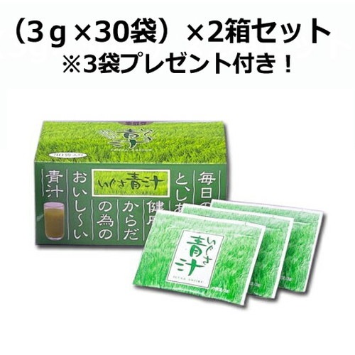 【まとめ買い価格】いぐさ青汁（3g×30袋）×2箱セット　※3袋プレゼント付き　【エスエフシー】