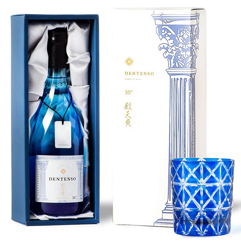 本格芋焼酎 殿天爽（芋） 切子グラスセット ”サルビア” | 焼酎,芋焼酎