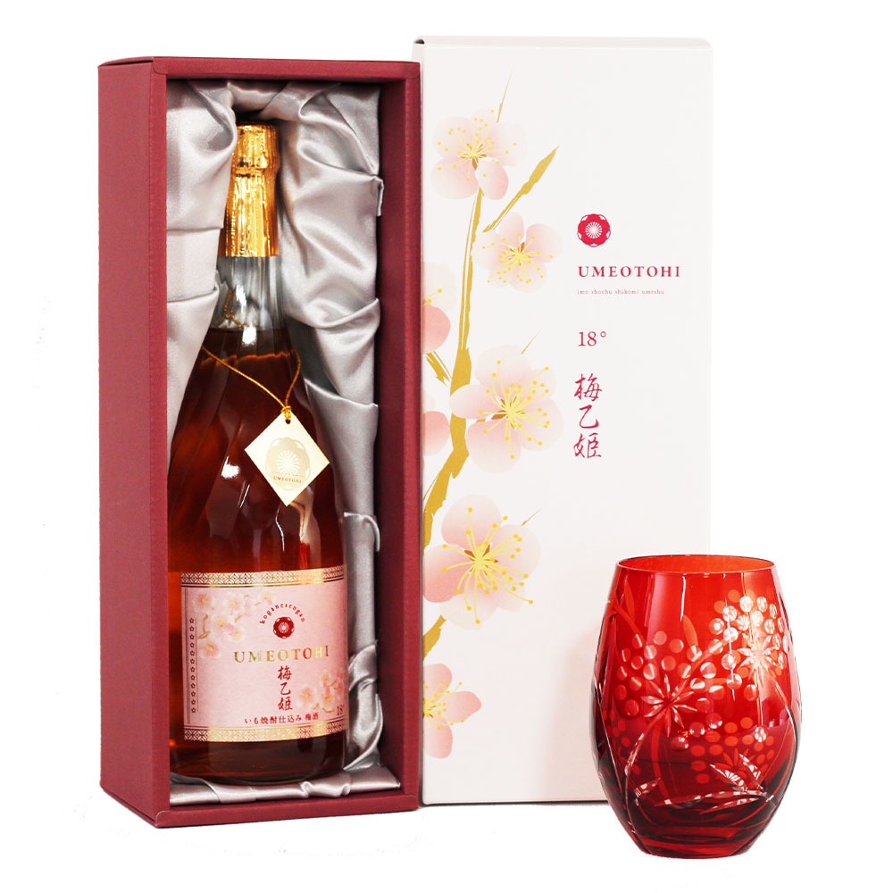 本格梅酒 梅乙姫 切子タンブラーセット ”コデマリ”