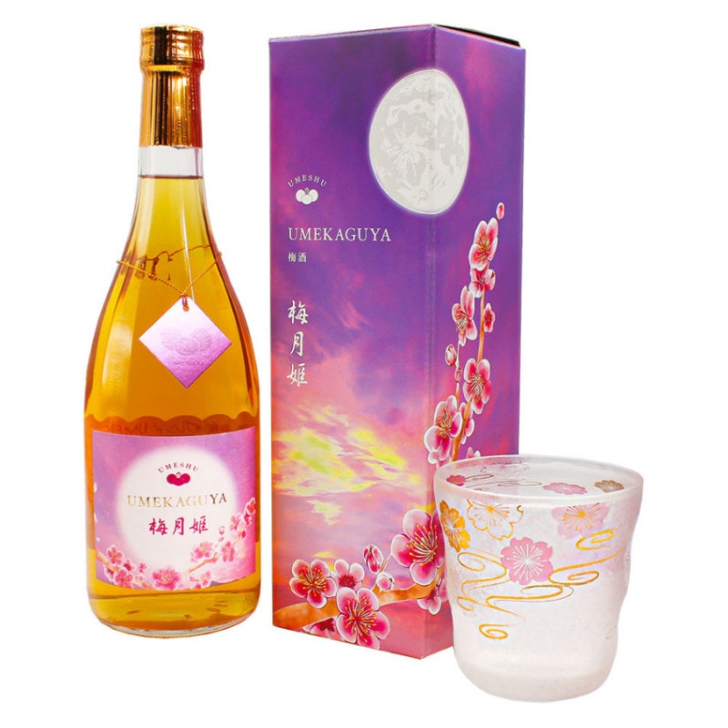 本格梅酒 梅月姫 ロックグラスセット ”桜水紋”
