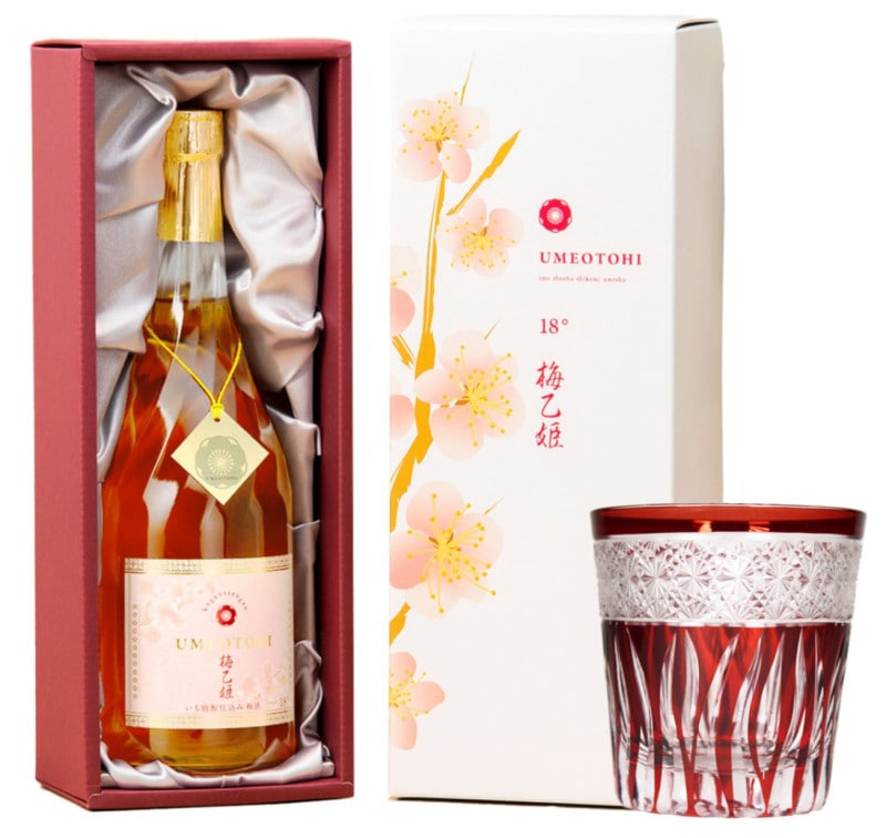 本格梅酒 梅乙姫 切子グラスセット ”ダーマル”