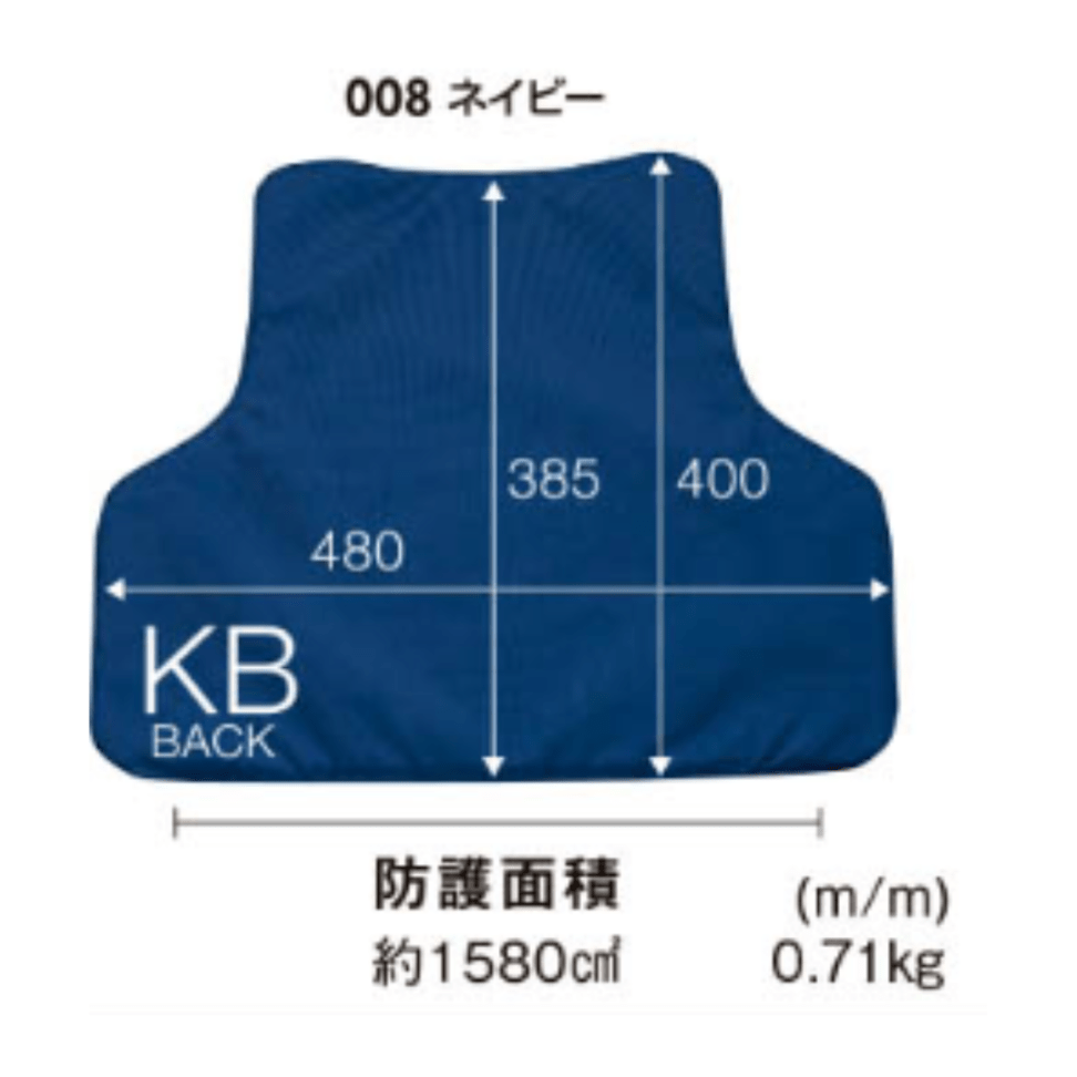【アイトス】防刃チョッキパネル　アウターバックKB型(受注生産)