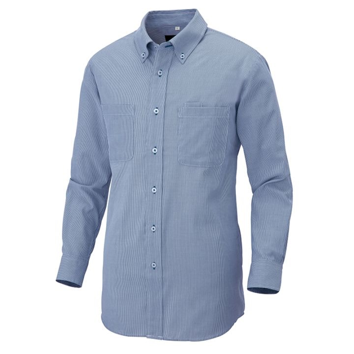 【アイトス】長袖ボタンダウンシャツ(コードレーン)(男女兼用)