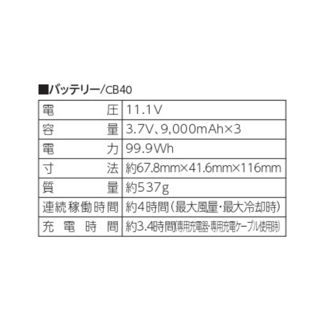 Cross-fan Ex40バッテリーキット | 作業服 | 畜産専門通販サイト「U