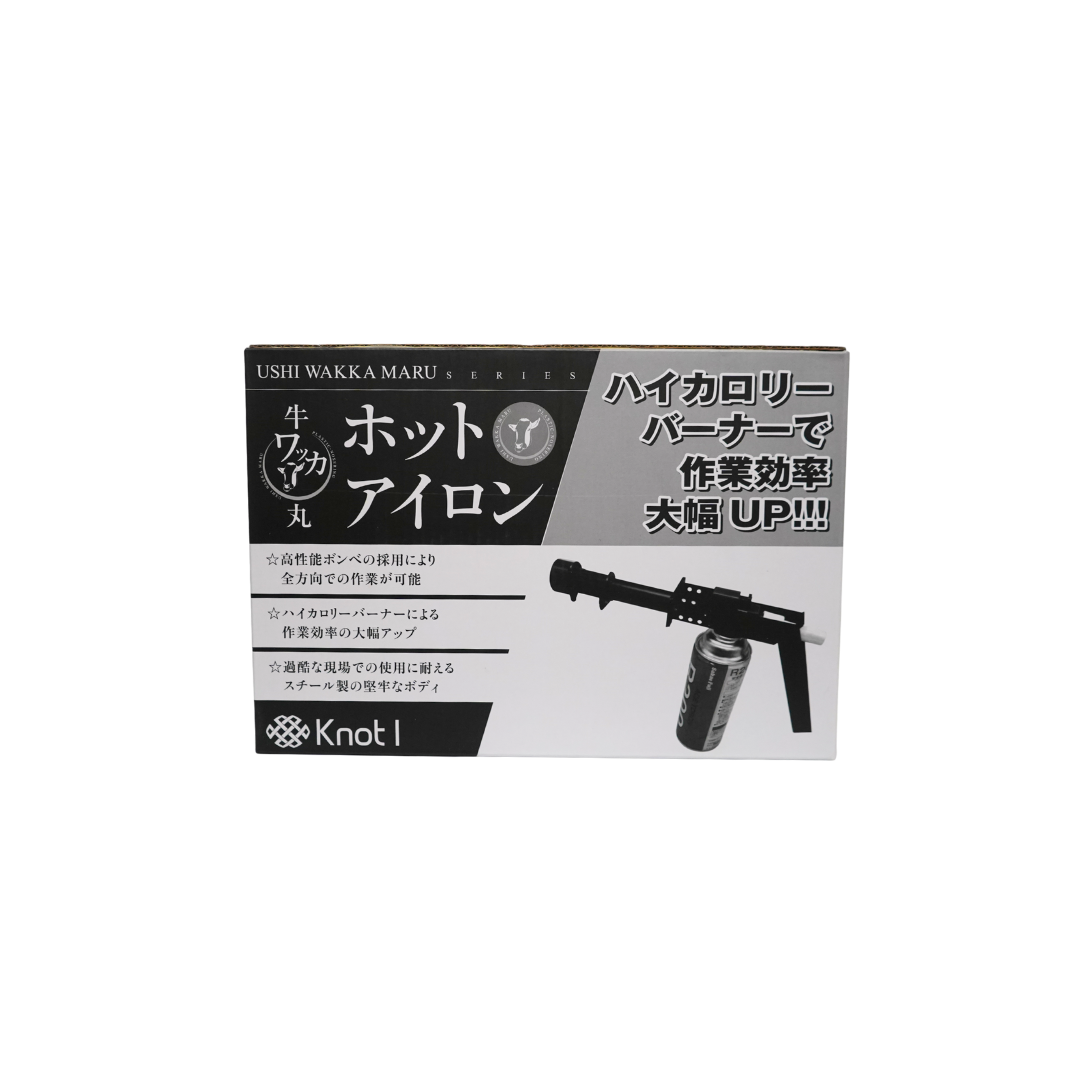 ホットアイロンAセット(本体1個、ガスボンベ1本、こて先凸、リングバージョン各1個)
