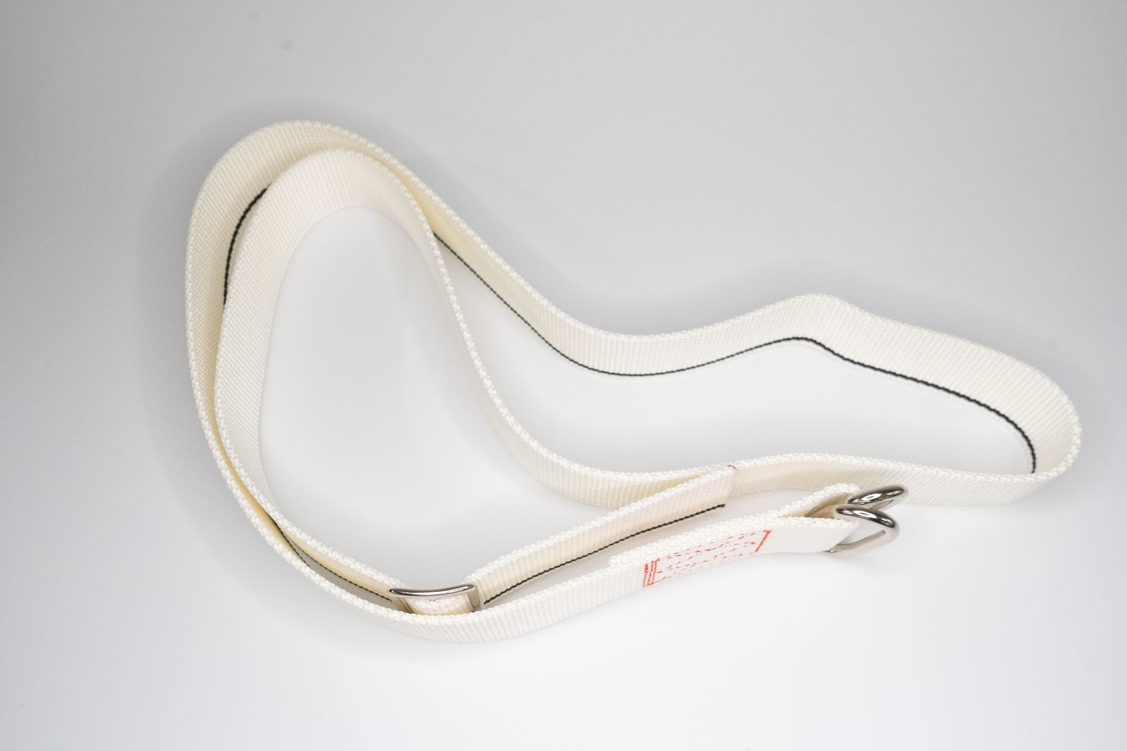 【ネックタグセンサー】白ベルト150cmA-1(U-motionタグ用ベルト)コキ付き 黒ライン有　（10本セット）