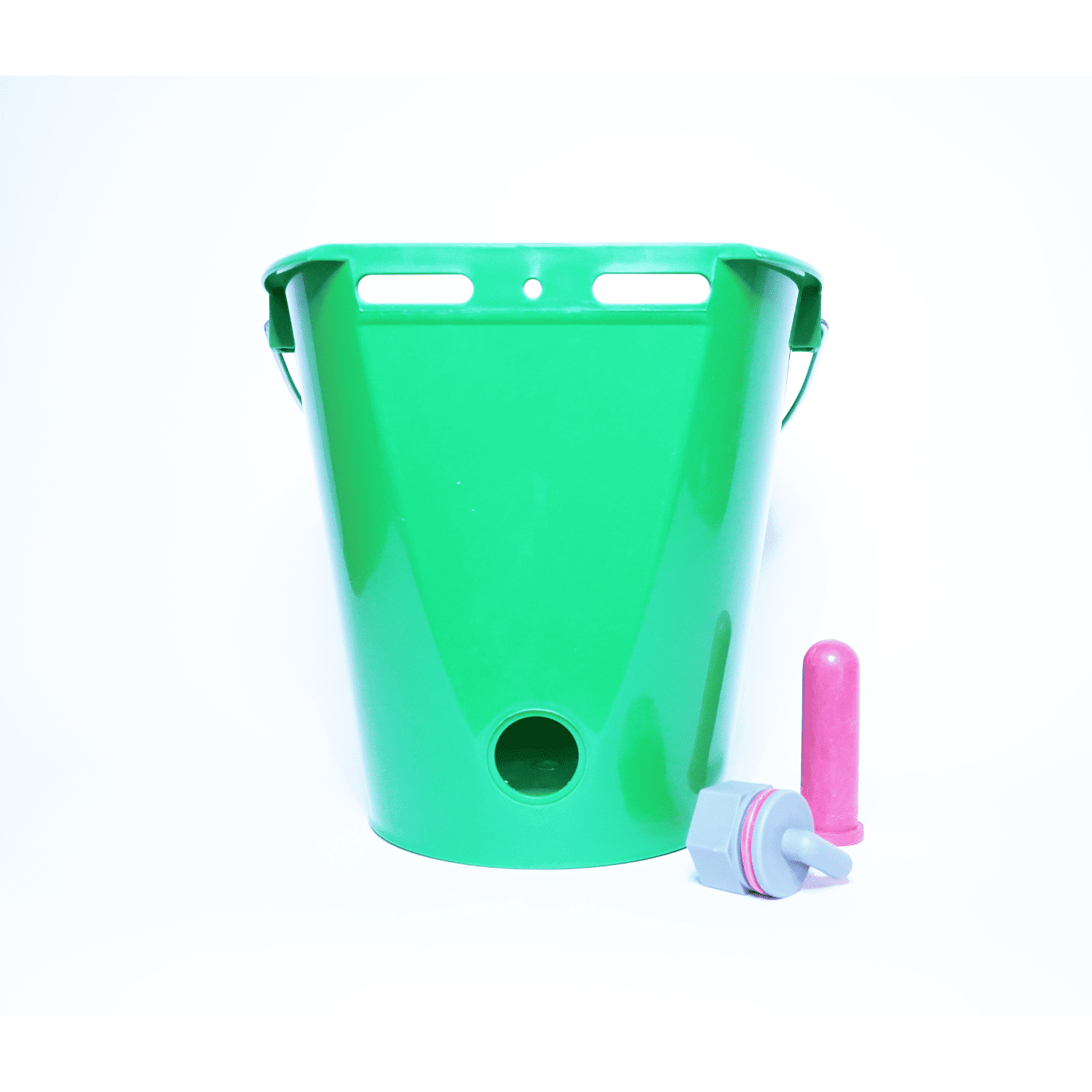 取っ手付き哺乳バケツ 8L（１つ穴）【３個セット】