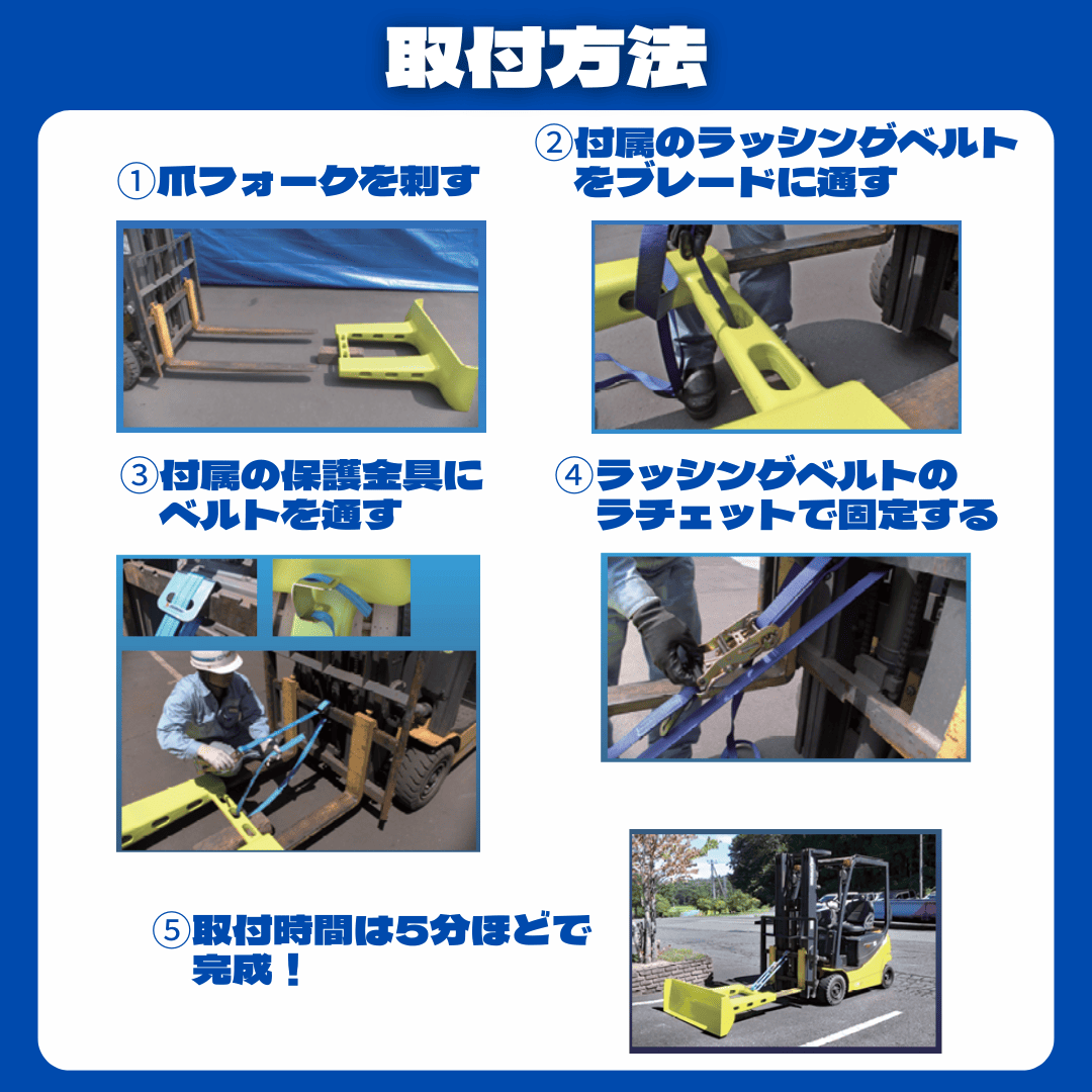 【フォークリフトアタッチメント】パワーブレード（替刃交換型）