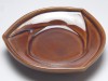 【Ｂ級品】飴釉　三角小皿(対角９９)|３．３寸小皿（直径約１０ｃｍ）|小皿・小鉢・小丼