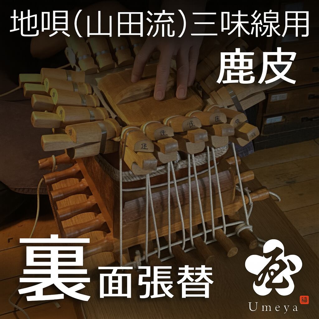 地唄三味線皮張替（山田流）裏鹿／sao-am_cube1385