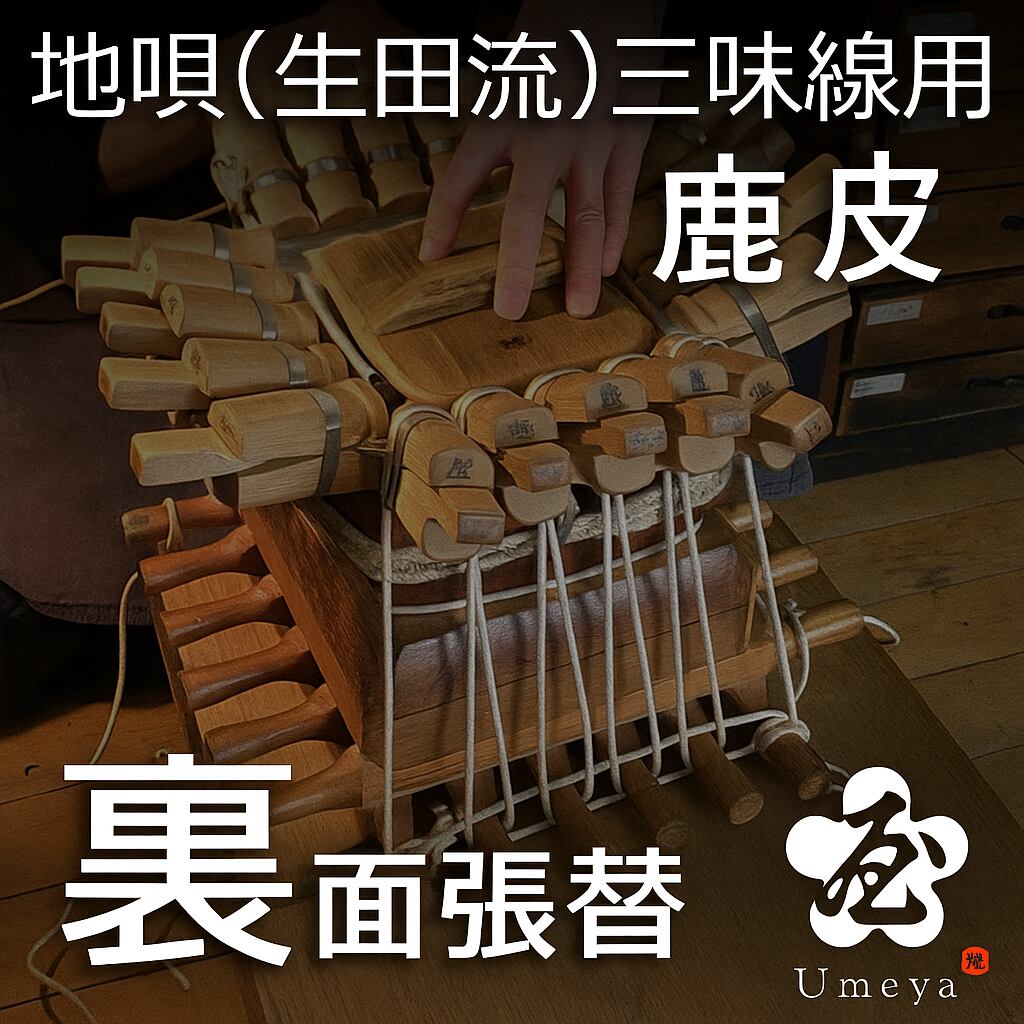 地唄三味線皮張替（生田流）裏鹿／sao-am_cube1382