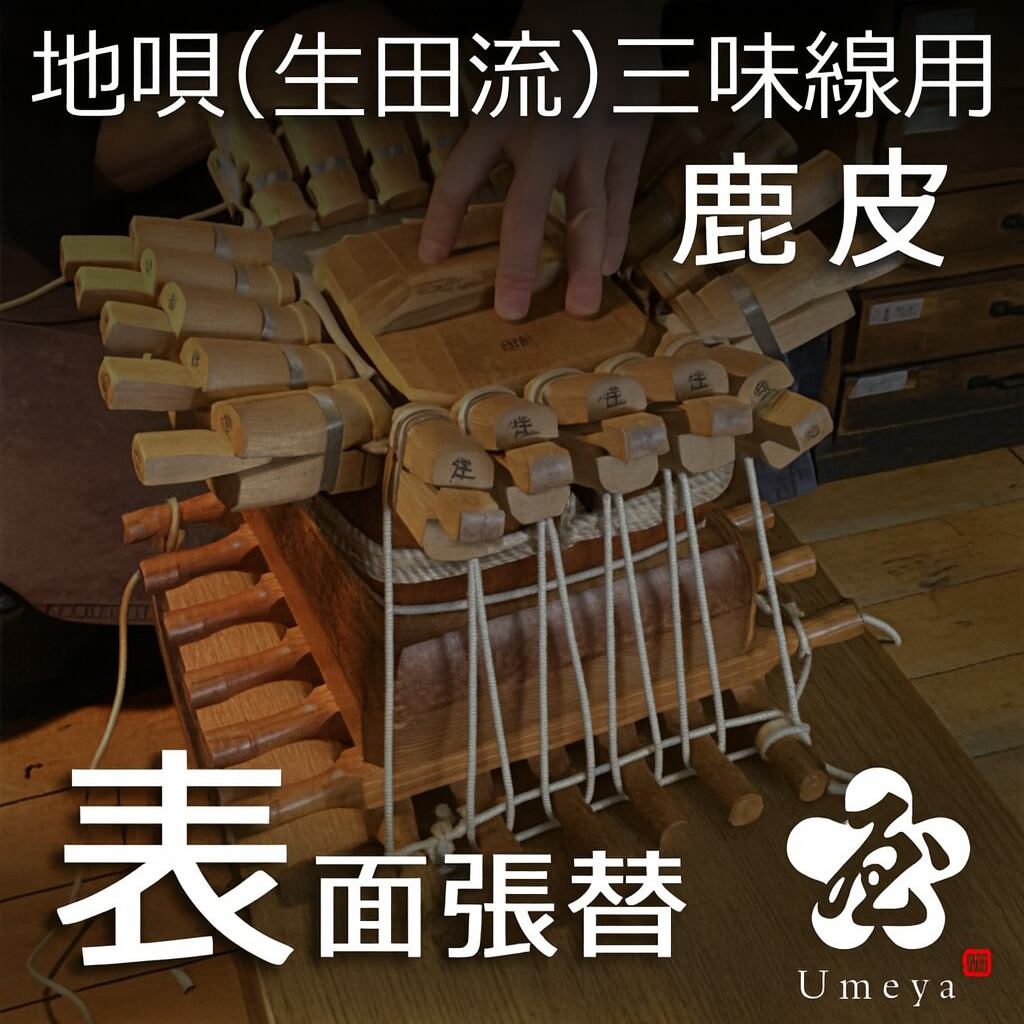 地唄三味線皮張替（生田流）表鹿／sao-am_cube1381