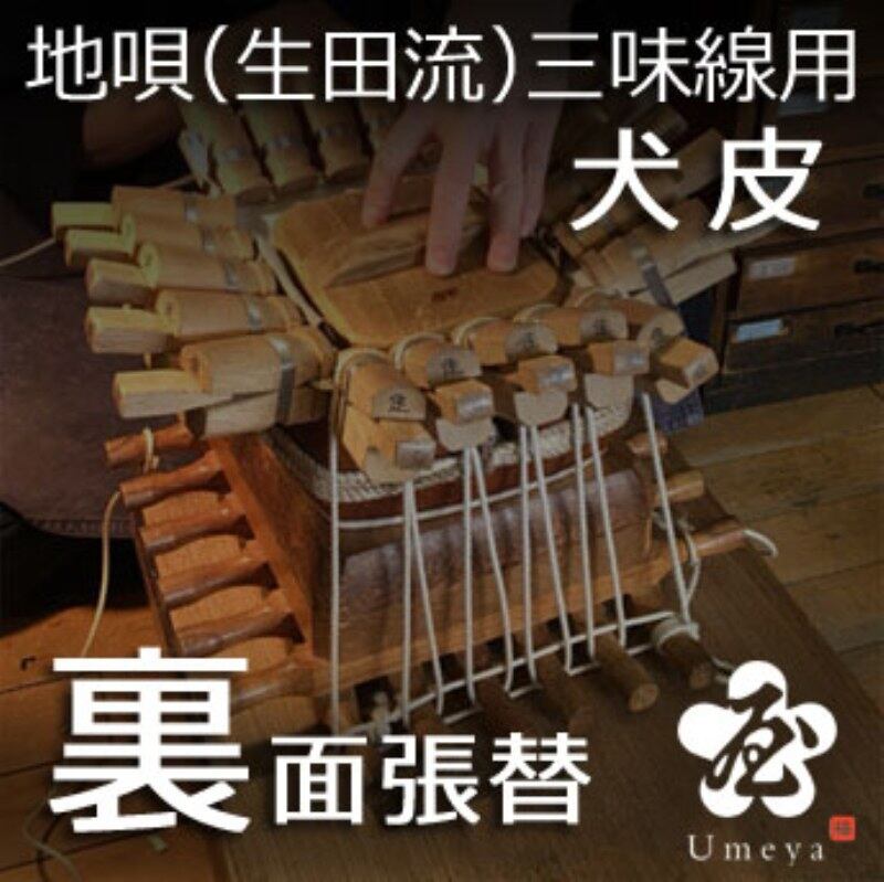 地唄三味線皮張替（生田流）裏犬／ss_ji-03