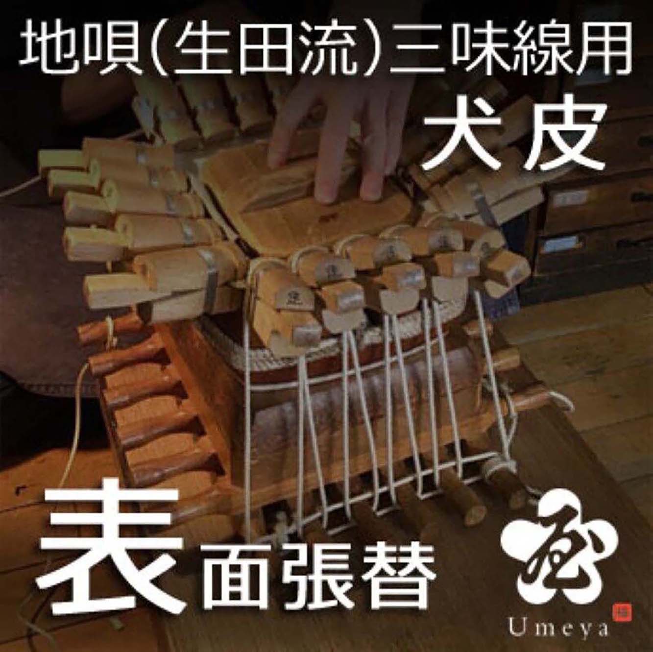 地唄三味線皮張替（生田流）表犬／ss_ji-02