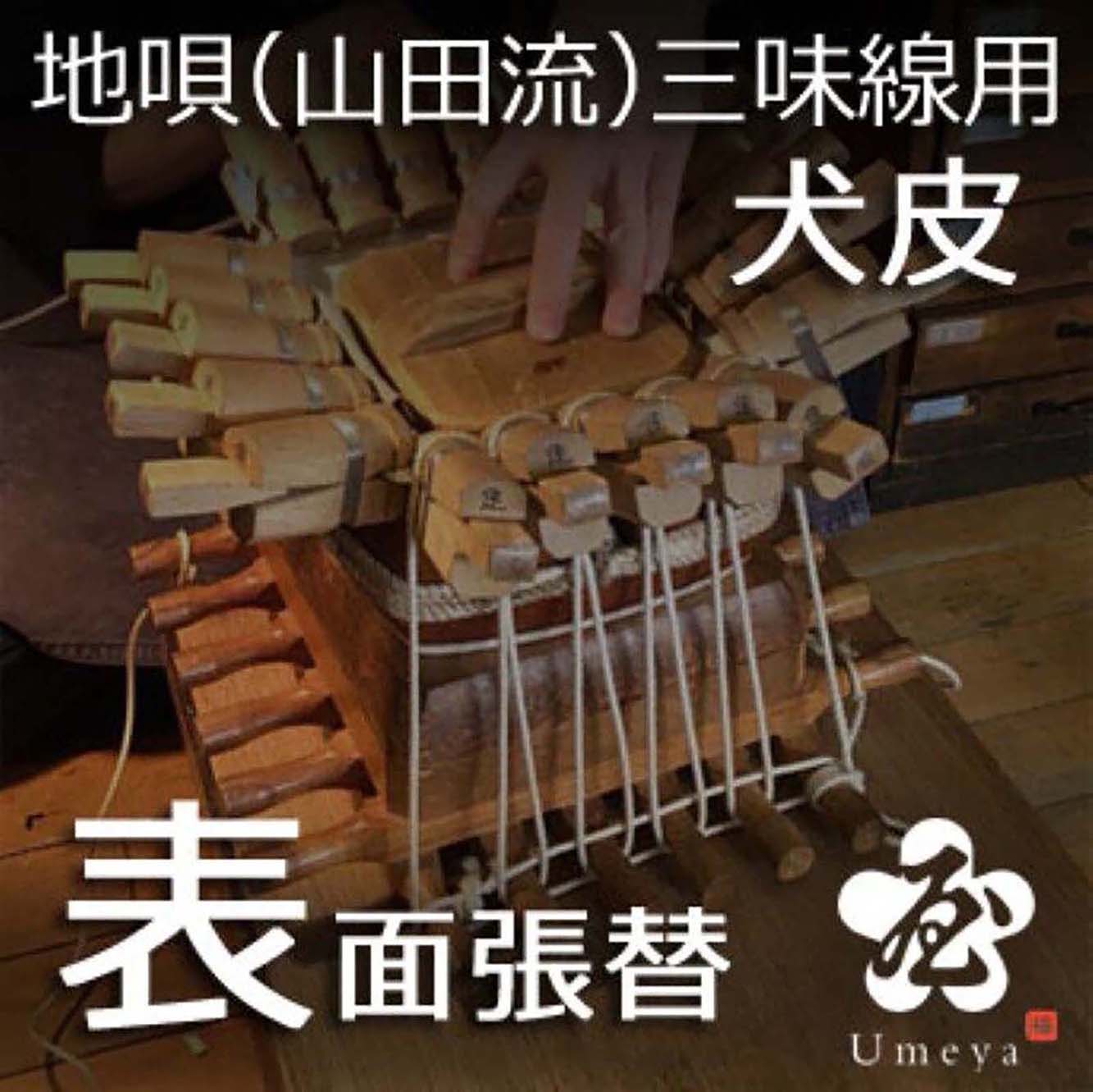 地唄三味線皮張替(山田流)表犬/ss_ji-12