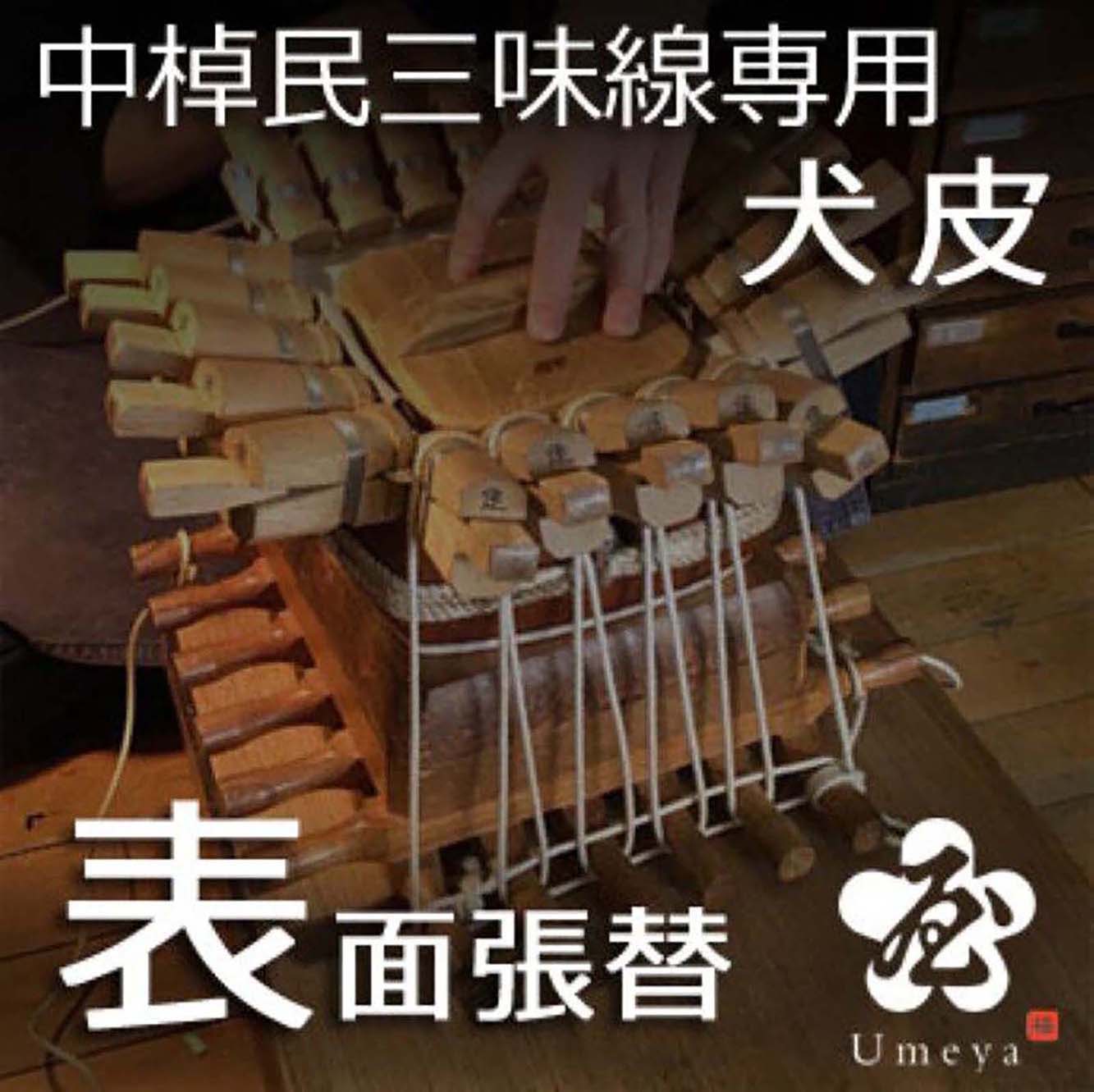 中棹民謡三味線皮張替(表犬)/ss_min-36