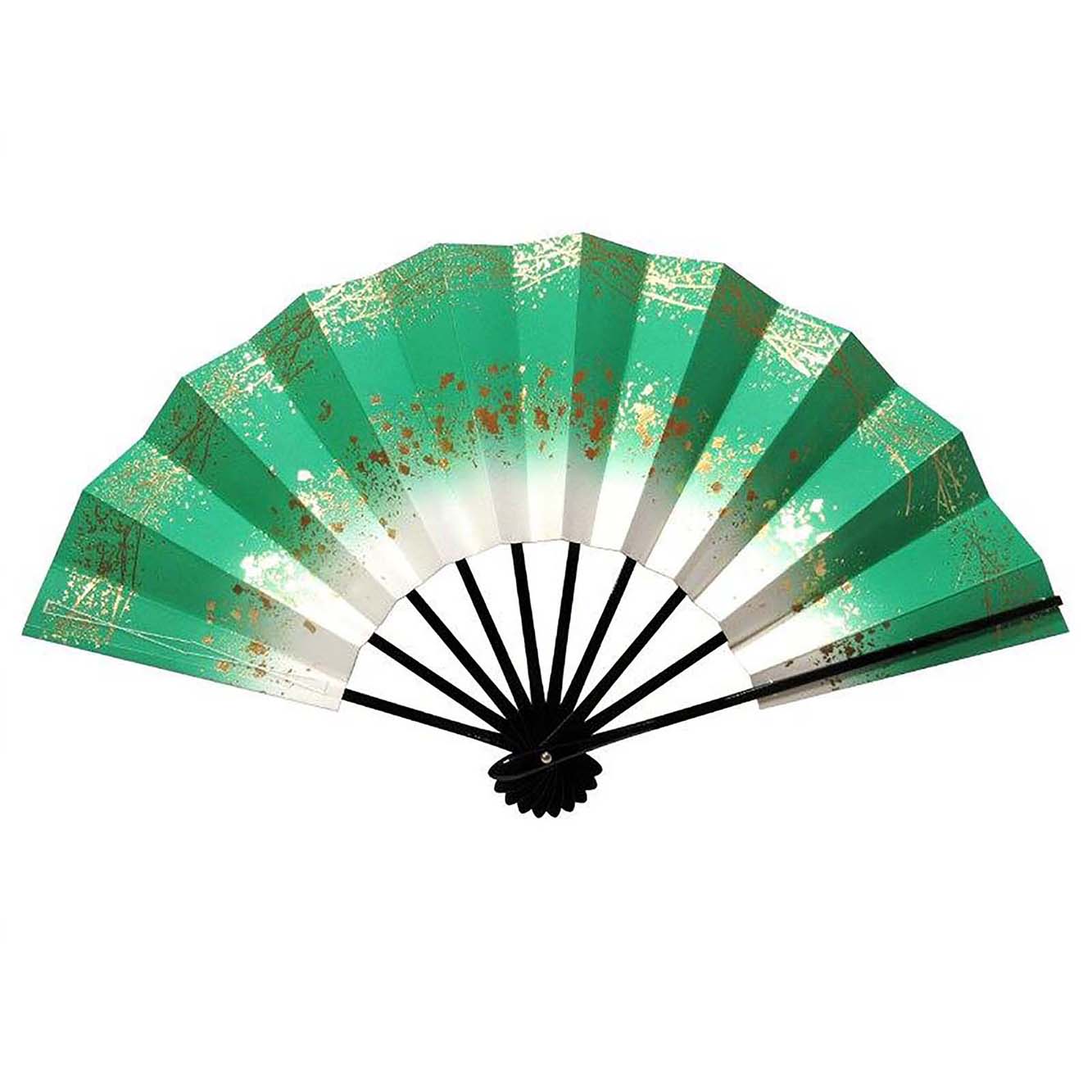 舞扇（黒塗）天地小石（緑）／wag-am_cube621