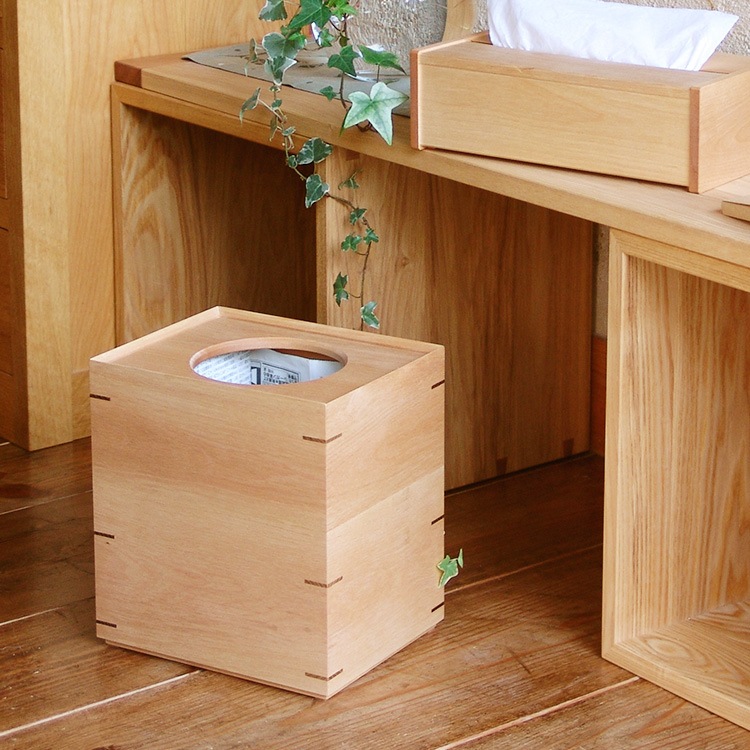 ✻ゴミ箱✻ダストボックス✻木製 漆器木地屋さんが作る木工品『W CUBE（ダストボックス）』/おしゃれ