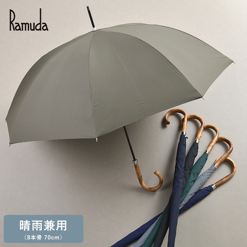 タグ付き 未使用 Ramuda ラムダ 市原 無地 パープル 長傘 晴雨兼用 Ramuda ラムダ 晴雨兼用 長傘 8本骨 70cm 無地 ミノテック | 商品種別