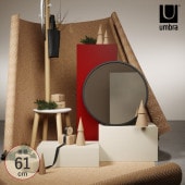 Umbra ����֥� �ϥ� �ߥ顼 61��61cm �֥�å�