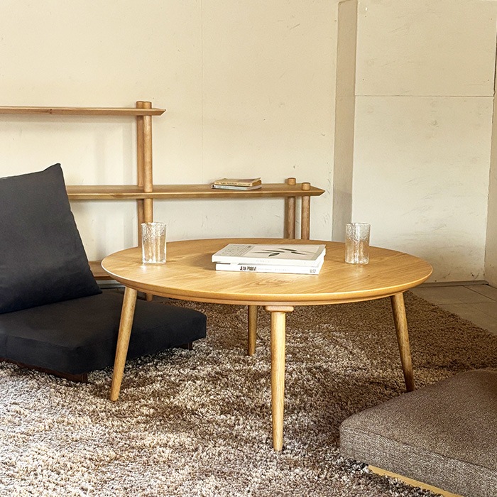 Nichibi Woodworks �˥��ӥ��åɥ���� mona ��� �����ĥơ��֥� �߷� ľ��90cm