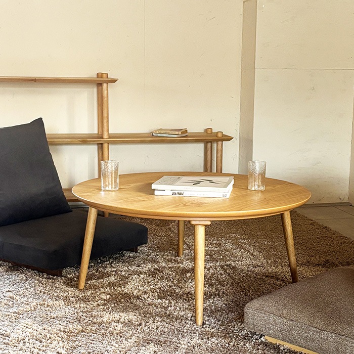 Nichibi Woodworks �˥��ӥ��åɥ���� mona ��� �����ĥơ��֥� �߷� ľ��90cm