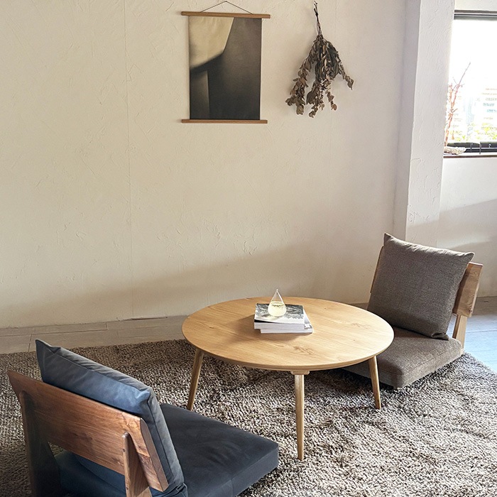 Nichibi Woodworks �˥��ӥ��åɥ���� mona ��� �����ĥơ��֥� �߷� ľ��90cm